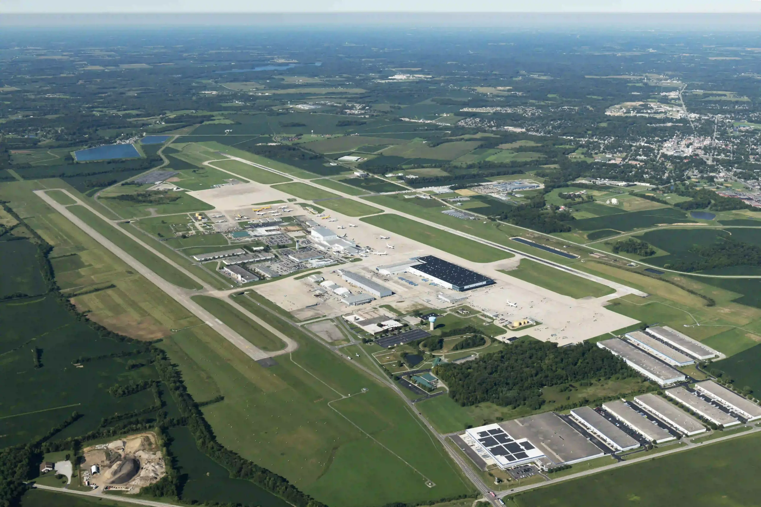 Overhead drone footage of air park